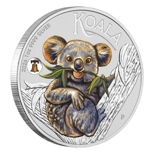 1 oz 2026 ANA Coin Show Special: Australian Koala with Liberty Bell Privy Mark Colourized Silver Coin | Perth Mint