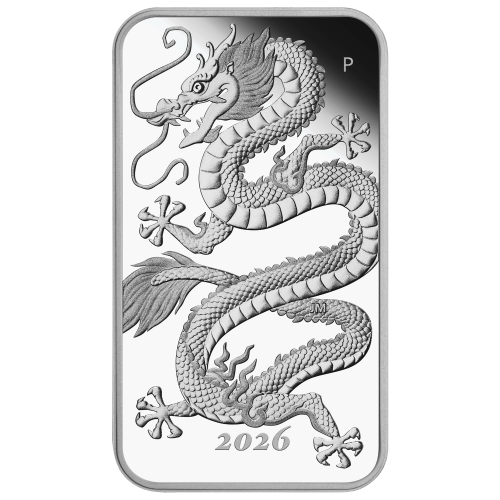 1 oz 2026 Dragon Rectangular Proof Silver Coin | Perth Mint