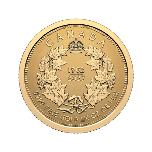Set of 4 x 2027 125th Anniversary of The Coronation of King Edward VII Reverse Proof Fractional Gold Coins | Royal Canadian Mint