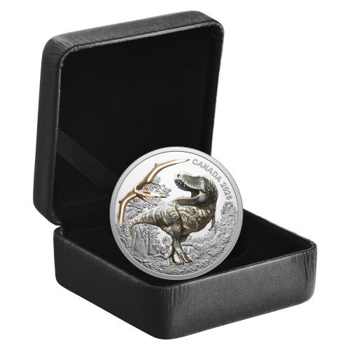 1 oz 2026 Blacklight Technology: T. Rex Colourized Proof Silver Coin | Royal Canadian Mint