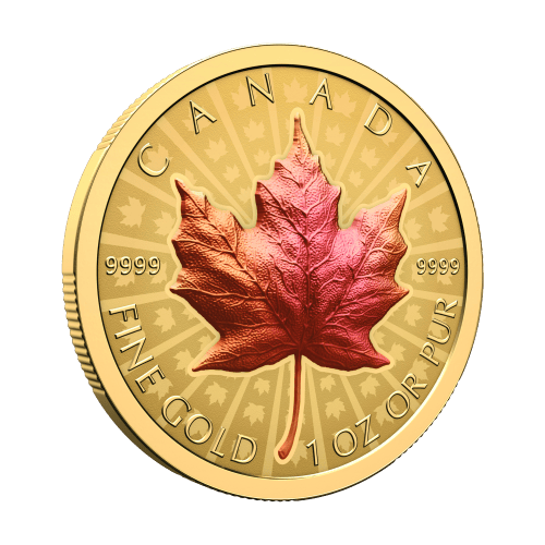 1 oz 2026 Ultra High Relief Maple Leaf Colourized Reverse Proof Gold Coin | Royal Canadian Mint