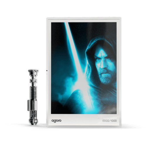 1/2 oz Star Wars: Obi Wan Kenobi Foil and Lightsaber Shaped Silver Coin Set | Agoro by New Zealand Mint