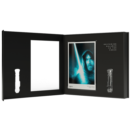 1/2 oz Star Wars: Obi Wan Kenobi Foil and Lightsaber Shaped Silver Coin Set | Agoro by New Zealand Mint