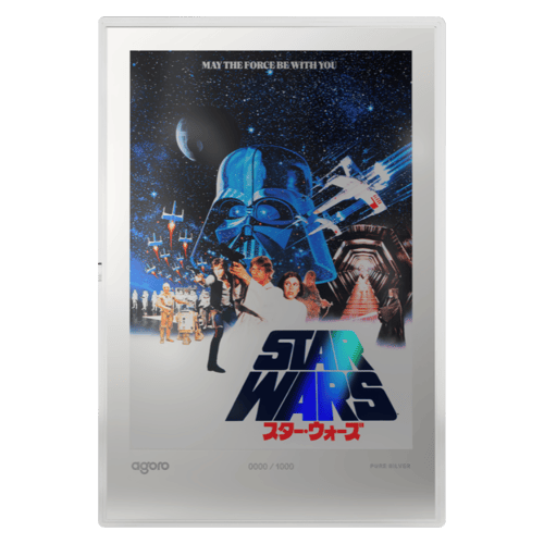 20 gram Star Wars: A New Hope Japanese Movie Poster Colourized Silver Foil | Agoro by New Zealand Mint