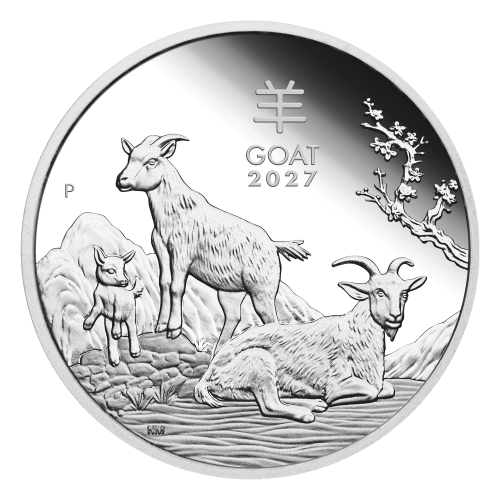 Set of 3 x 1 oz 2027 Lunar Year of the Goat Proof Silver Coins | Perth Mint