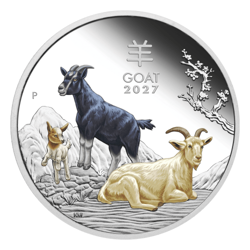 Set of 3 x 1 oz 2027 Lunar Year of the Goat Proof Silver Coins | Perth Mint