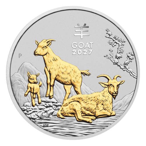 Set of 3 x 1 oz 2027 Lunar Year of the Goat Proof Silver Coins | Perth Mint