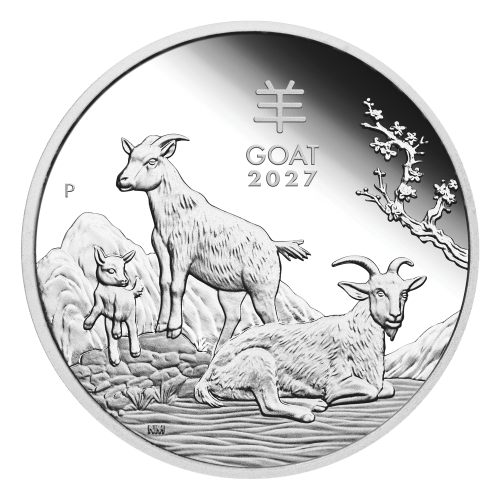 Set of 3 x 2027 Lunar Year of the Goat Proof Silver Coins | Perth Mint