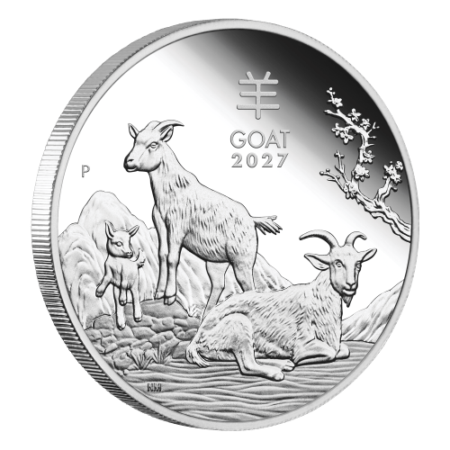 Set of 3 x 2027 Lunar Year of the Goat Proof Silver Coins | Perth Mint