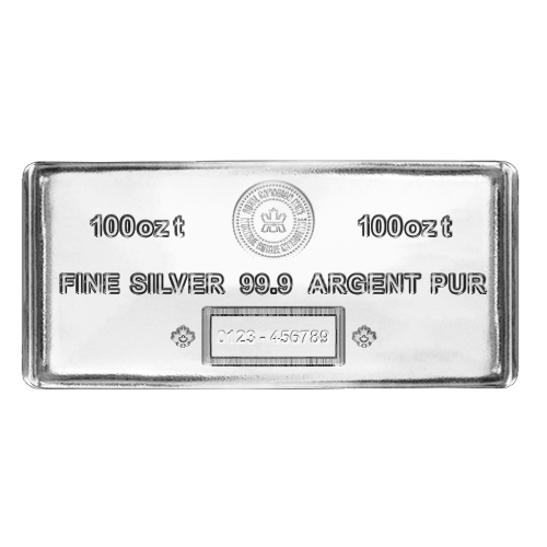 100 oz New Style Silver Bar | Royal Canadian Mint