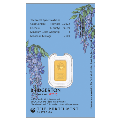 1 gram 2026 Bridgerton Gold Bar | Perth Mint