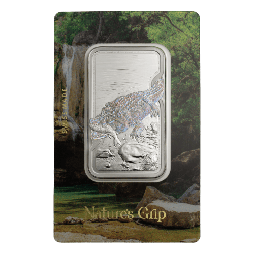 1 oz 2026 Nature's Grip: Nile Crocodile Silver Bar | PAMP Suisse