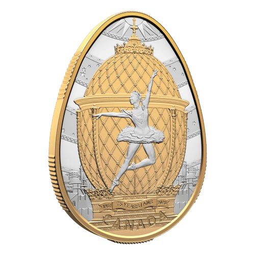 2026 75th Anniversary of the National Ballet of Canada Golden Egg Shaped Proof Silver Coin | Royal Canadian Mint