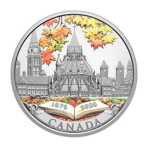 1 oz 2026 150th Anniversary of the Library of Parliament Colourized Proof Silver Coin | Royal Canadian Mint