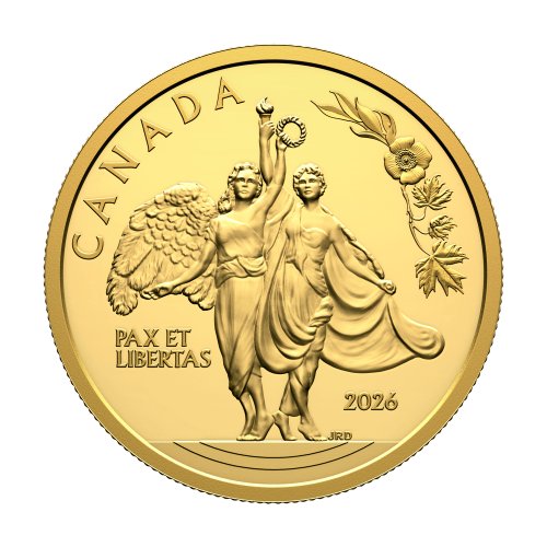 1 oz 2026 Allegories of Peace and Freedom Proof Gold Coin | Royal Canadian Mint