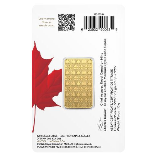 10 gram 2026 Proudly Canadian Gold Bar | Royal Canadian Mint