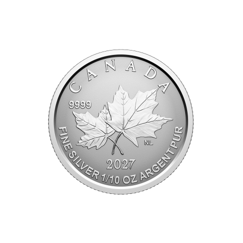 Set of 5 x 2027 Autumn Leaves Colourized Reverse Proof Fractional Silver Coins | Royal Canadian Mint
