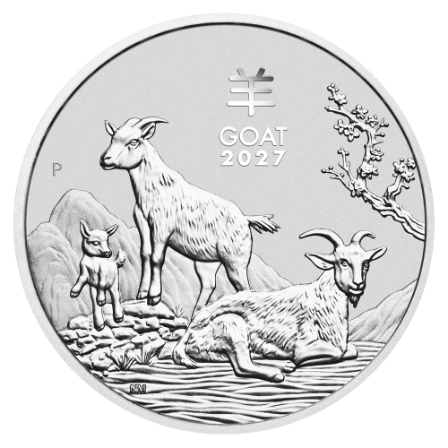 2 oz 2027 Lunar Year of the Goat Silver Coin | Perth Mint
