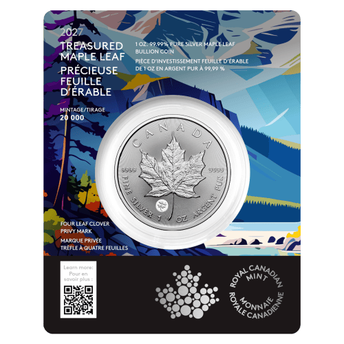 1 oz 2027 Treasured Maple Leaf: Clover Privy Mark Silver Coin | Royal Canadian Mint