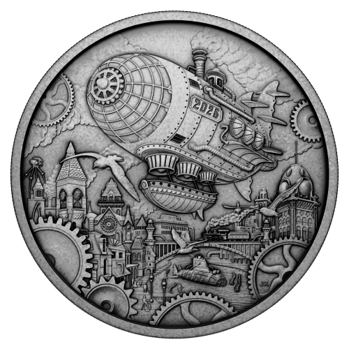 3 oz 2026 A Whimsical Tale: Blimp Antiqued Silver Coin | Royal Canadian Mint