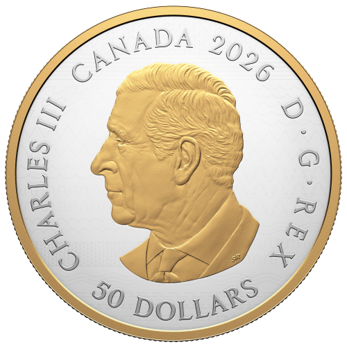 5 oz 2026 Heraldic Landscape: Animals of Canada Gold Plated Proof Silver Coin | Royal Canadian Mint