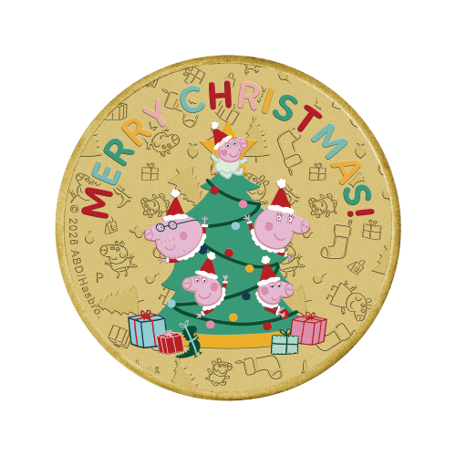 $1 2026 Peppa Pig Merry Christmas Collector Coin in Card | Perth Mint