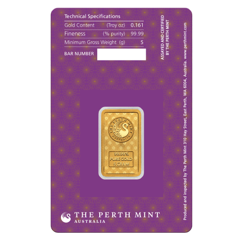5 gram Celebrate Diwali Lakshmi Gold Bar | Perth Mint