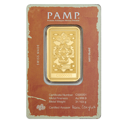 1 oz Yellowstone Cowboy Gold Bar | PAMP Suisse