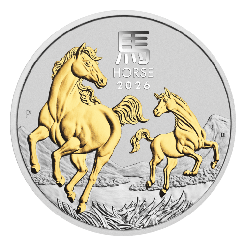 1 oz 2026 Lunar Year of the Horse Gilded Silver Coin | Perth Mint
