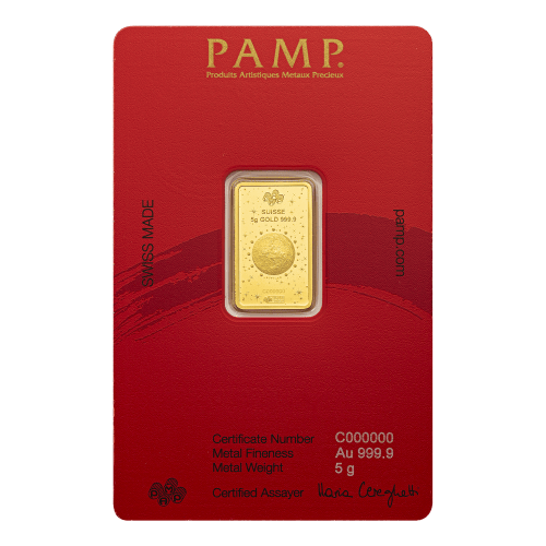 5 gram 2026 Lunar Year of the Horse Gold Bar | PAMP Suisse