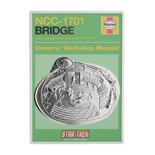 1 oz Star Trek: U.S.S. Enterprise NCC-1701 Bridge Owners Manual Colourized Silver Coin | Agoro by New Zealand Mint