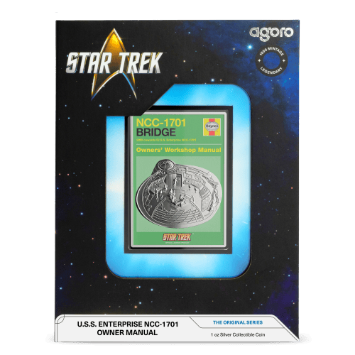 1 oz Star Trek: U.S.S. Enterprise NCC-1701 Bridge Owners Manual Colourized Silver Coin | Agoro by New Zealand Mint