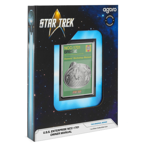 1 oz Star Trek: U.S.S. Enterprise NCC-1701 Bridge Owners Manual Colourized Silver Coin | Agoro by New Zealand Mint
