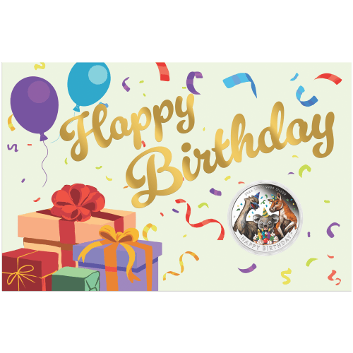 1/2 oz 2026 Happy Birthday Australian Animals Colourized Silver Coin in Card | Perth Mint