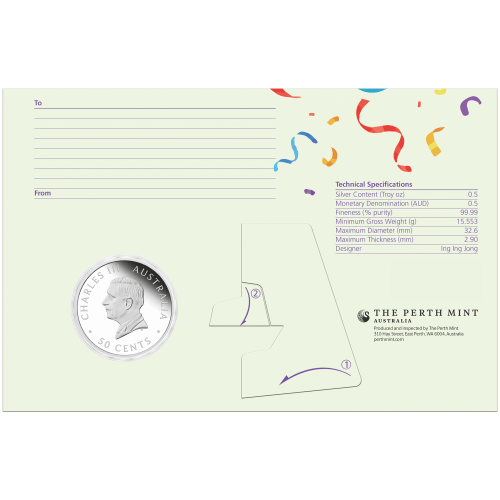1/2 oz 2026 Happy Birthday Australian Animals Colourized Silver Coin in Card | Perth Mint