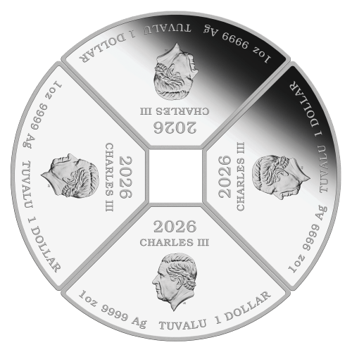 Set of 4 x 1 oz 2026 Lunar Year of the Horse Quadrant Colourized Proof Silver Coins | Perth Mint