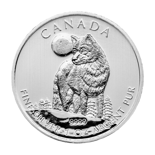 1 oz 2011 Canadian Timber Wolf Toned and Spotted Silver Coin | Royal Canadian Mint