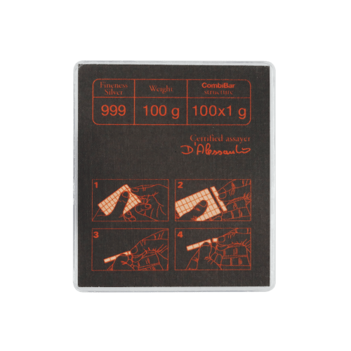 100 gram (100 x 1 g) CombiBar Silver Bar | Valcambi