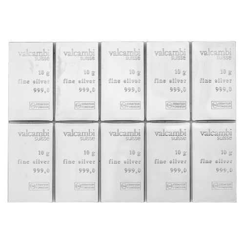 100 gram (10 x 10 g) CombiBar Silver Bar | Valcambi