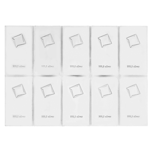 100 gram (10 x 10 g) CombiBar Silver Bar | Valcambi