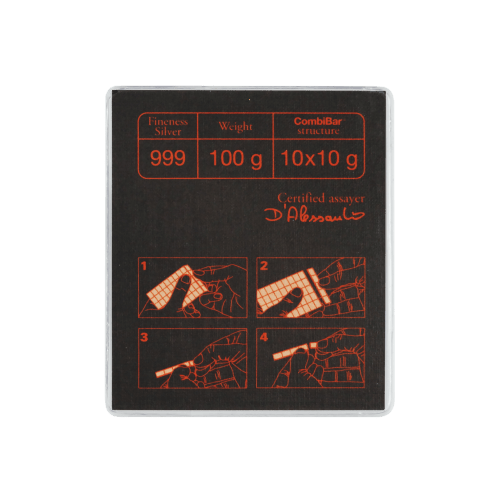 100 gram (10 x 10 g) CombiBar Silver Bar | Valcambi