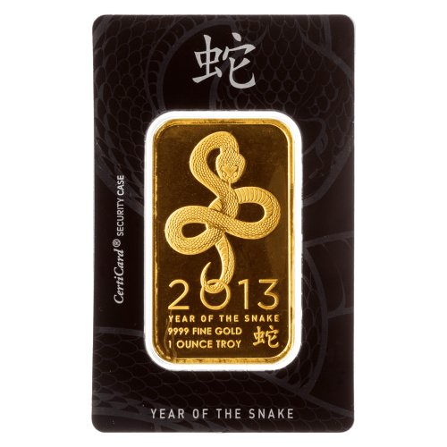 1 oz 2013 Year of the Snake Gold Bar | Elemetal Mint