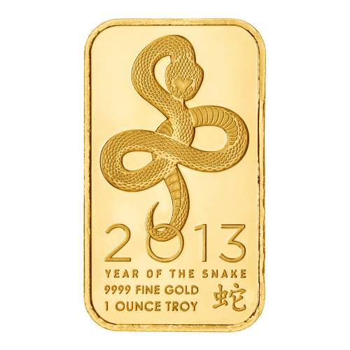 1 oz 2013 Year of the Snake Gold Bar | Elemetal Mint