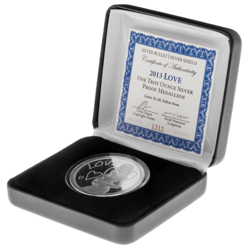 1 oz 2013 Love Silver Proof-like Round