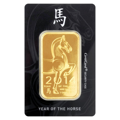 Lingot 1 once d'or Année du Cheval 2014 | Elemetal Mint