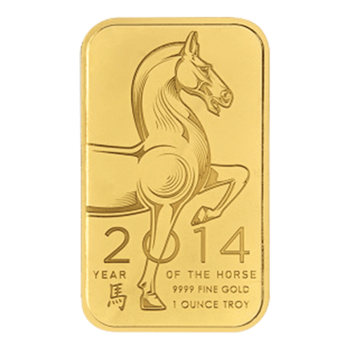 Lingot 1 once d'or Année du Cheval 2014 | Elemetal Mint
