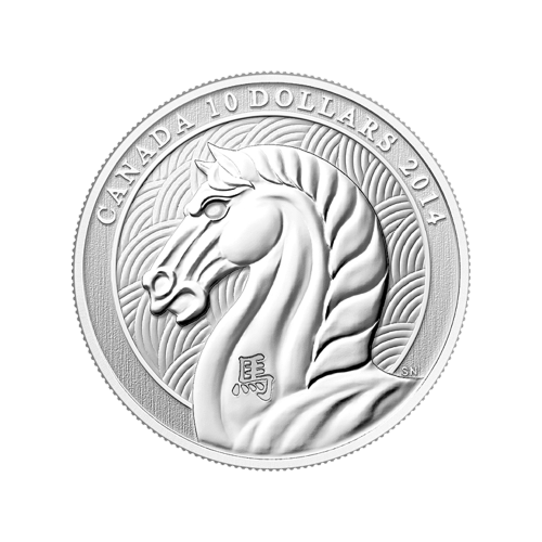 Pièce 1/2 once d'argent Année du Cheval Monnaie royale canadienne 2014