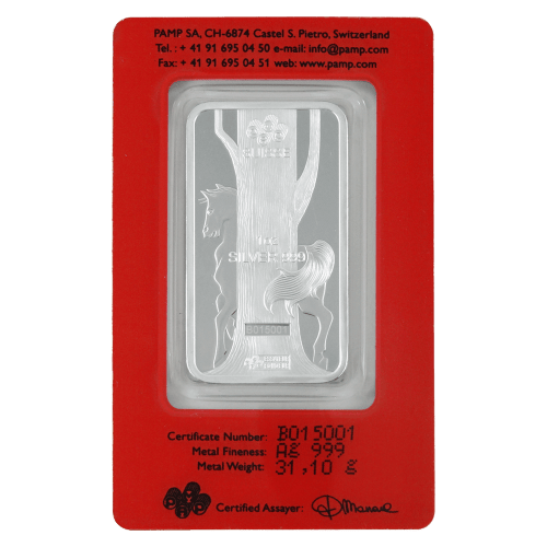 Buy 1 oz PAMP Suisse Year of the Horse Silver Bars | Silver Gold