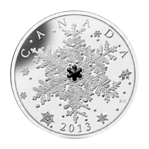 1 oz 2013 Winter Snowflake Silver Coin with Swarovski Crystal