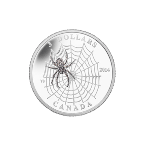 Pièce 1/4 once d'argent Animaux architectes : Araignée et toile 2014
